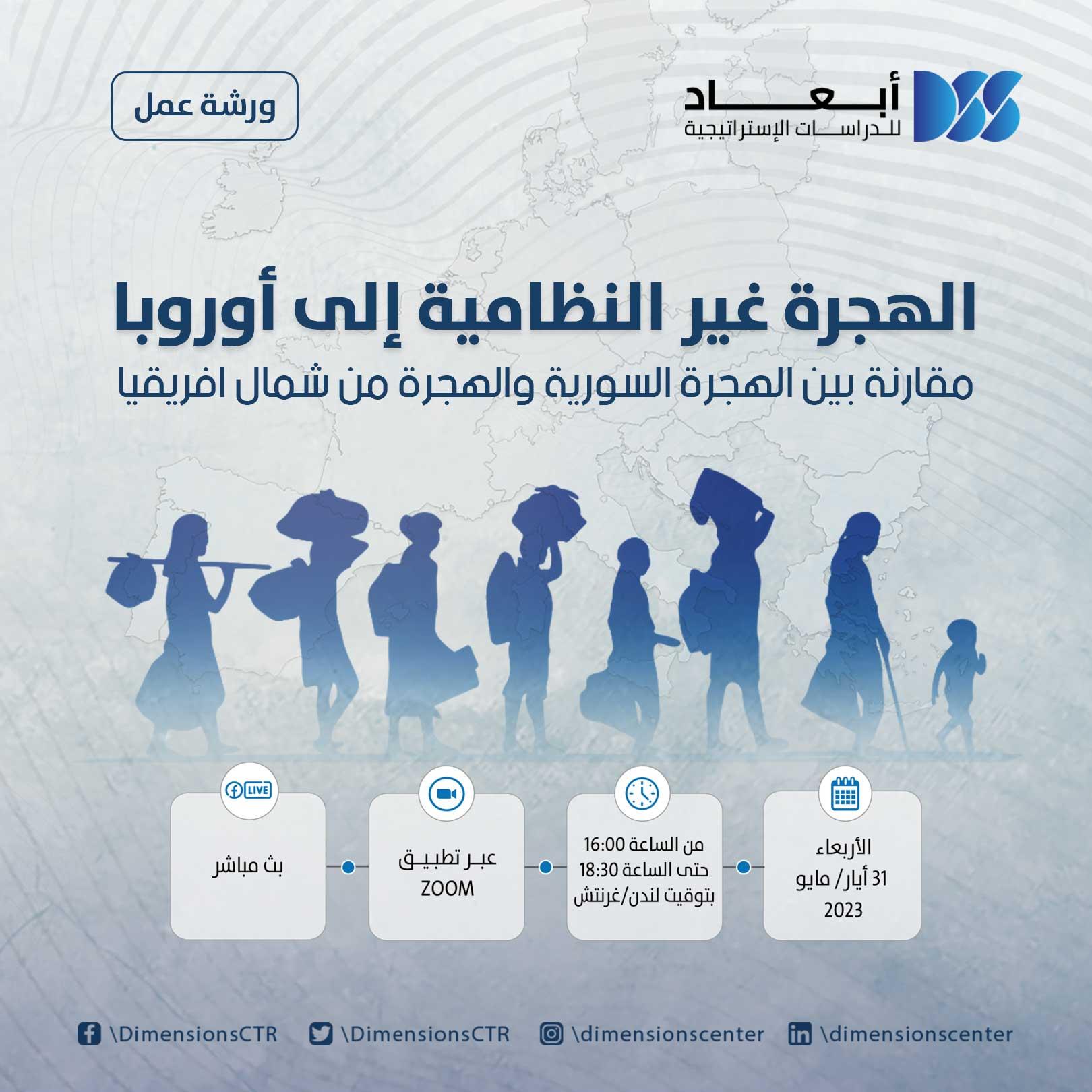 ورشة لـ "أبعاد" حول الهجرة غير الشرعية إلى أوروبا الأربعاء المقبل