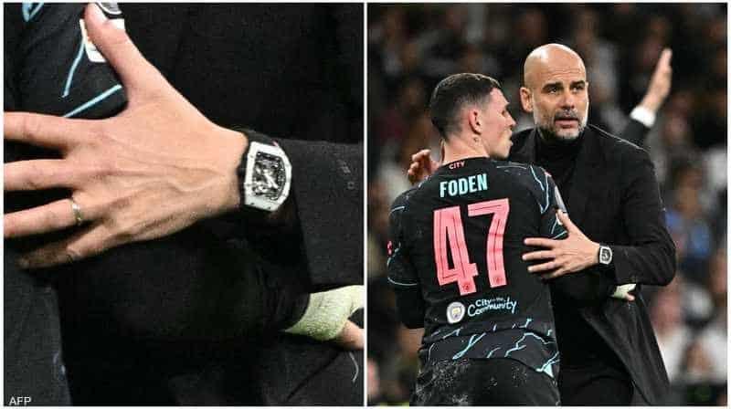 ساعة غوارديولا تخطف الأنظار في مباراة مانشستر سيتي وريال مدريد.. ما قصتها؟